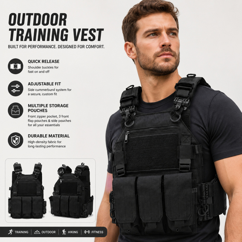 سترة تكتيكية من البوليستر مع ح - مراجعة Outdoor Hunting Vest وسعره