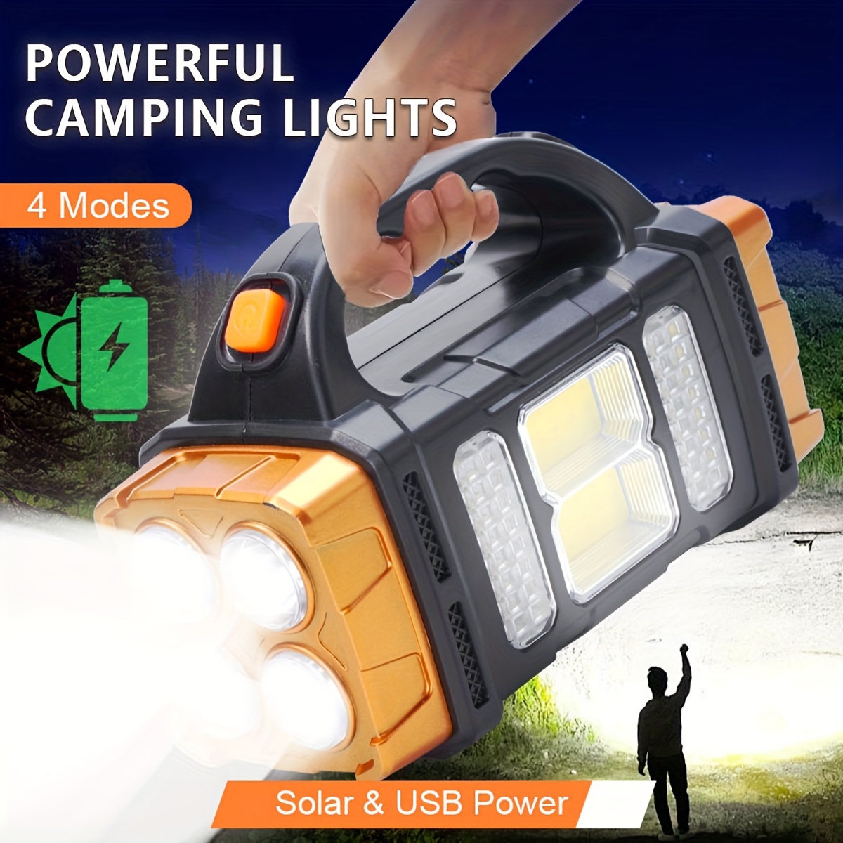 مصباح يدوي LED شمسي عالي الطاق - مراجعة Hunting Fishing Outdoor وسعره