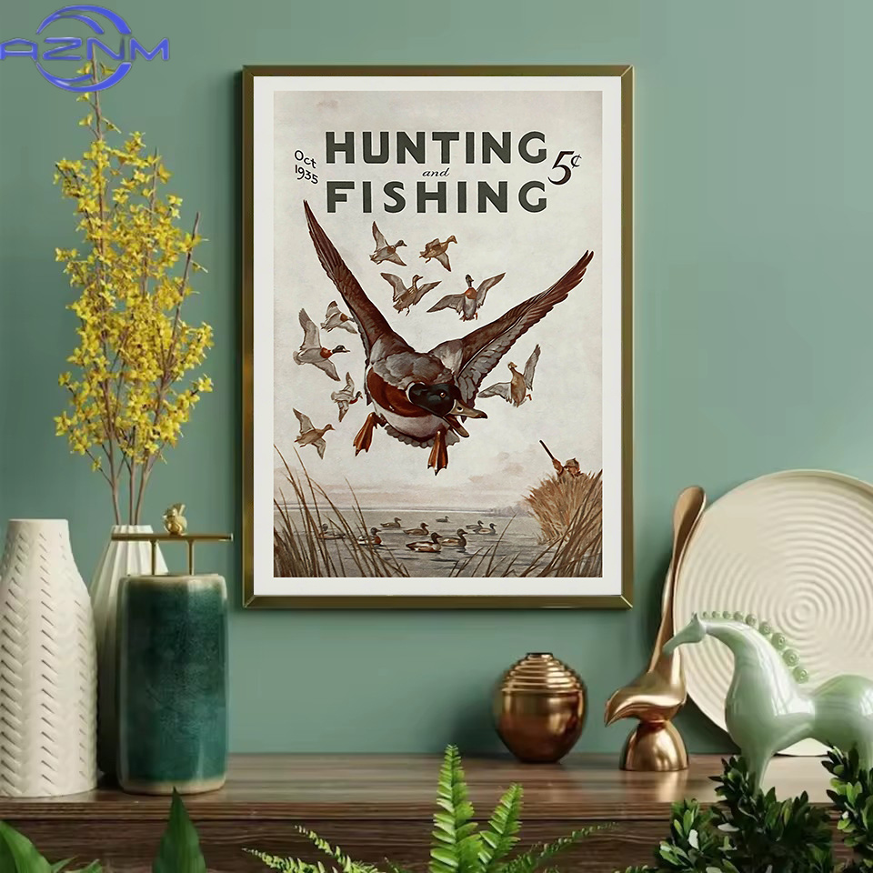 لوحة قماشية عتيقة بتصميم الحيا - مراجعة Outdoor Hunting Pictures وسعره